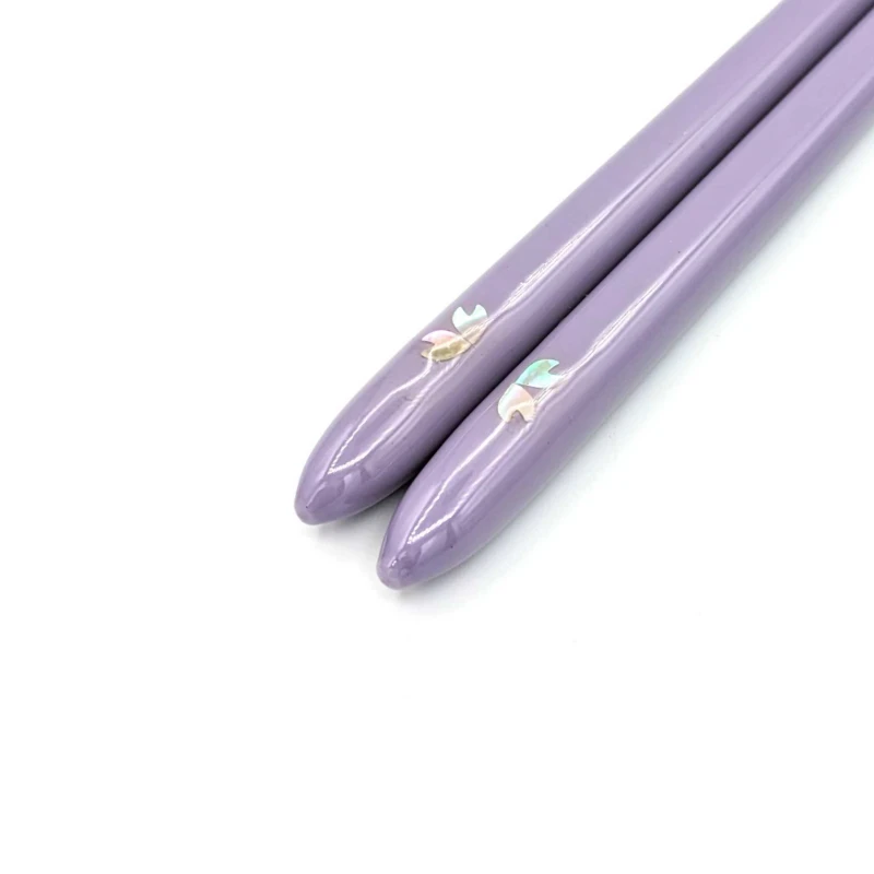 食洗機対応　若狭塗箸　しずく桜　紫(中) 3枚目