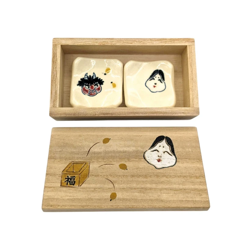 京焼　箸置　節分ペア