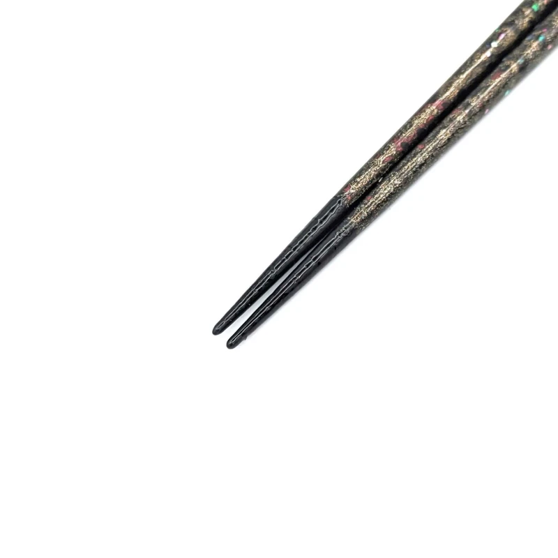津軽塗箸　ゴールド青貝(中) 2枚目