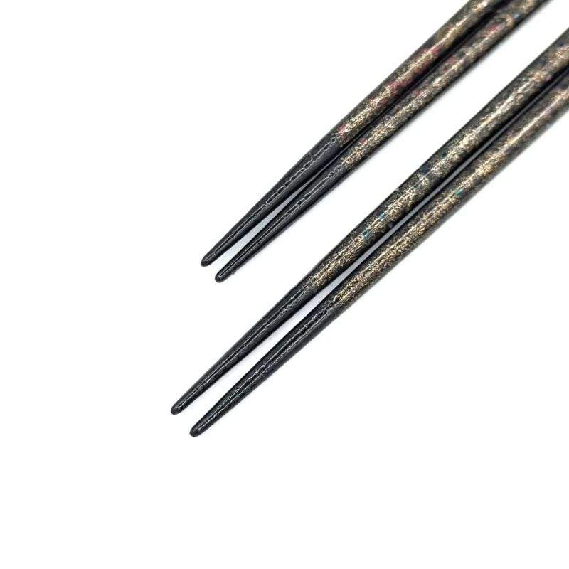 津軽塗箸　ゴールド青貝　夫婦箸セット【桐箱入】 2枚目