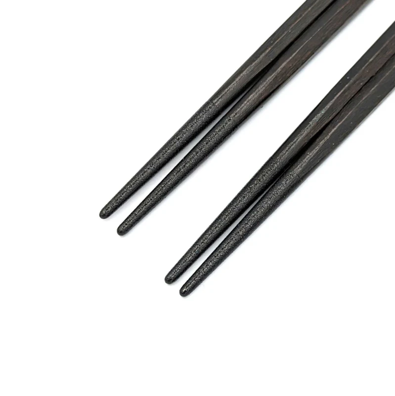 【送料無料】越前漆器　食洗対応　六角先石目青/桃銀箔　夫婦箸セット【桐箱入】 2枚目