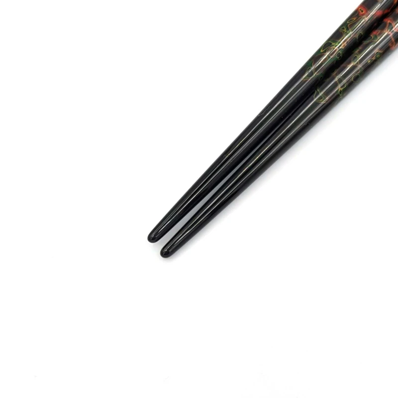 津軽塗箸　胴張太口　唐塗 2枚目