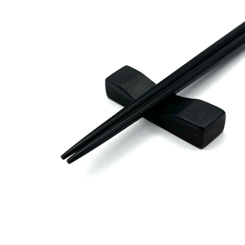 【送料無料】青黒檀　八角箸　箸置セット【桐箱入】 2枚目