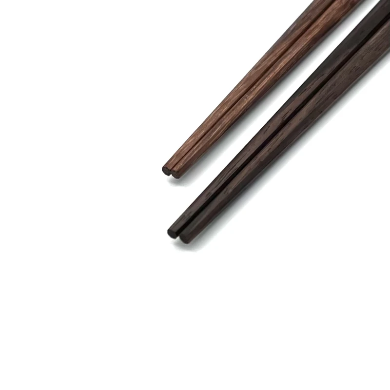 【送料無料】七角　島黒檀　紫檀　夫婦箸セット【桐箱入】 1枚目