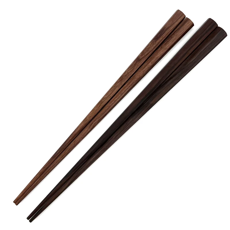 【送料無料】七角　島黒檀　紫檀　夫婦箸セット【桐箱入】 3枚目