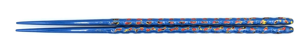 籃胎漆器箸　極細　青