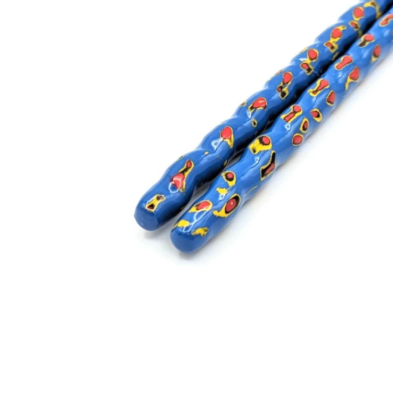 籃胎漆器箸　極細　青 2枚目