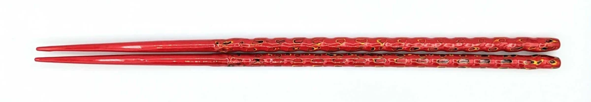 籃胎漆器箸　極細　赤