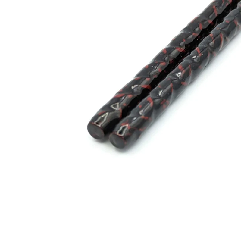 籃胎漆器箸　天然漆　黒 2枚目