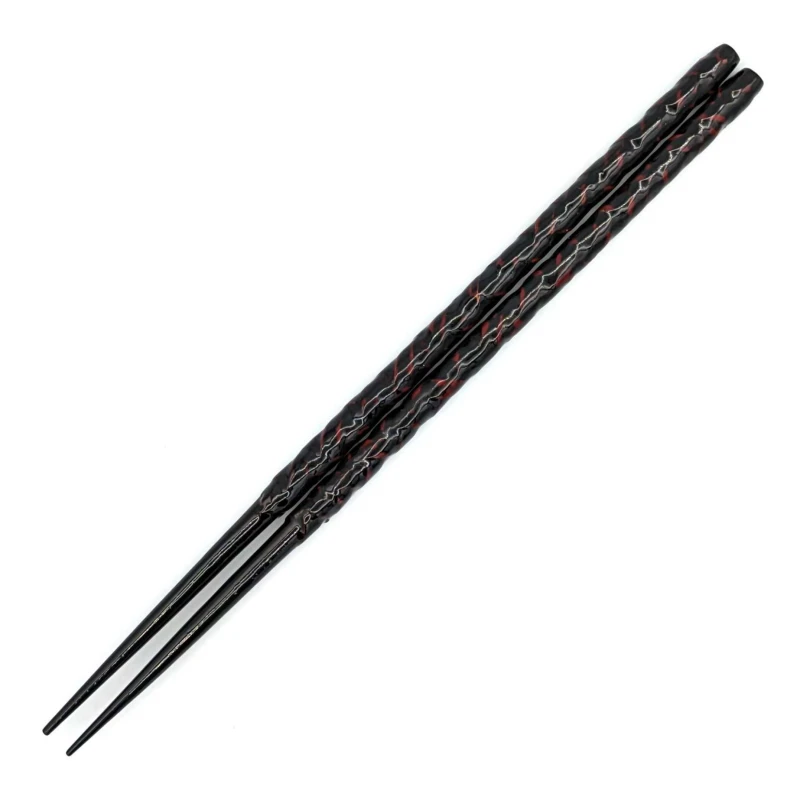 籃胎漆器箸　天然漆　黒 3枚目