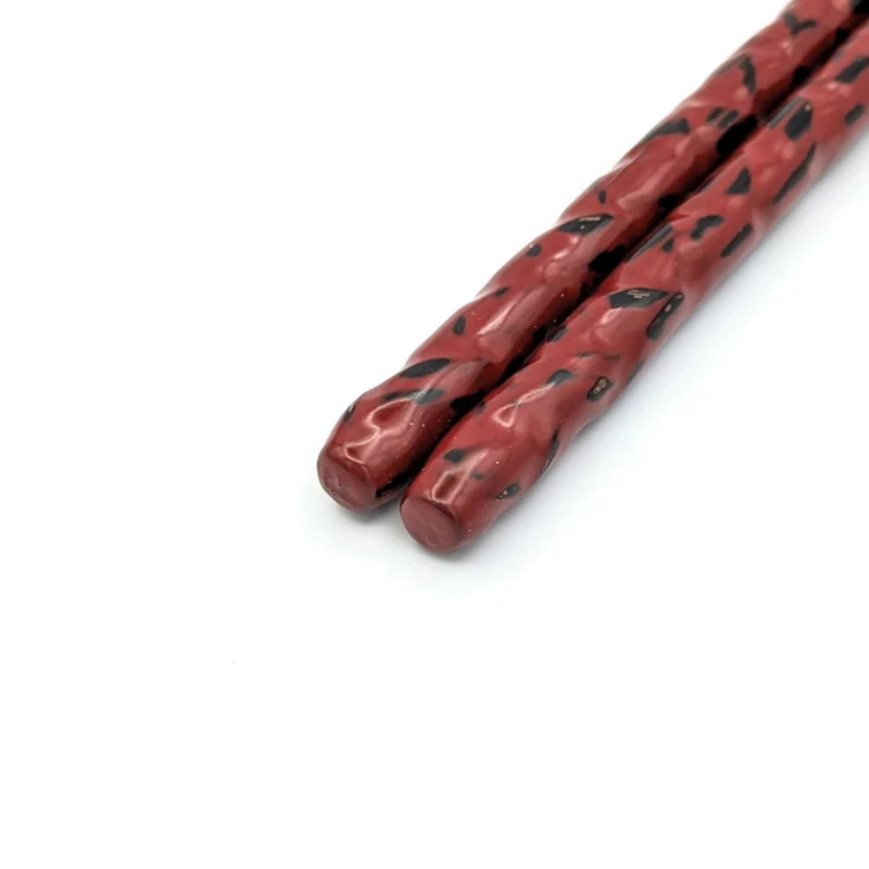 籃胎漆器箸　天然漆　朱 2枚目