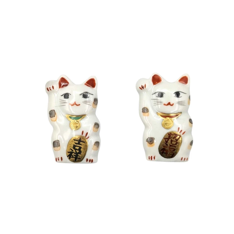 京焼　箸置　招き猫ペア