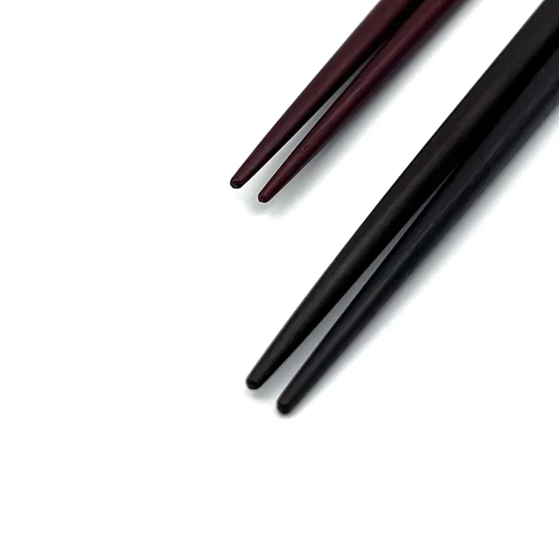 【送料無料】越前漆器　三味胴金帯　黒・赤　夫婦箸セット【桐箱入】 1枚目
