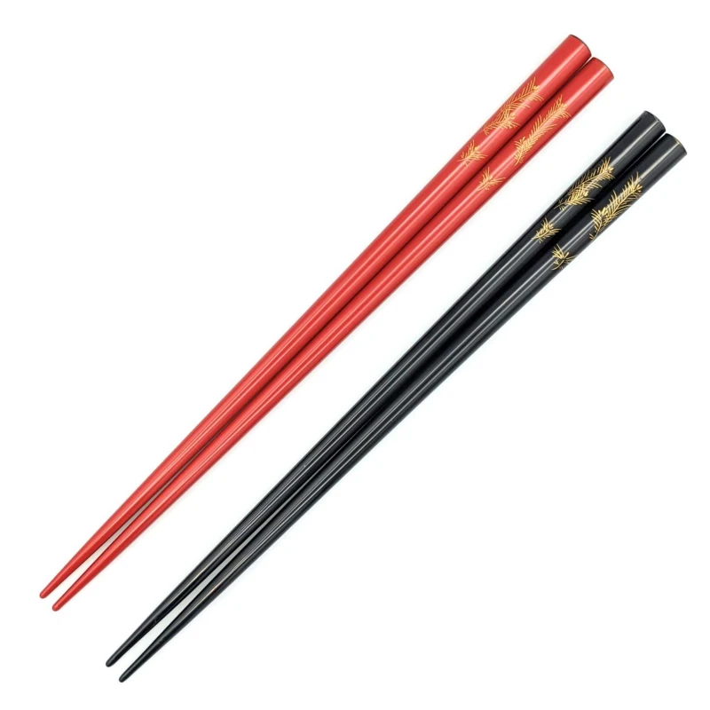 【送料無料】輪島塗　沈金若松　夫婦箸セット【桐箱入】 3枚目