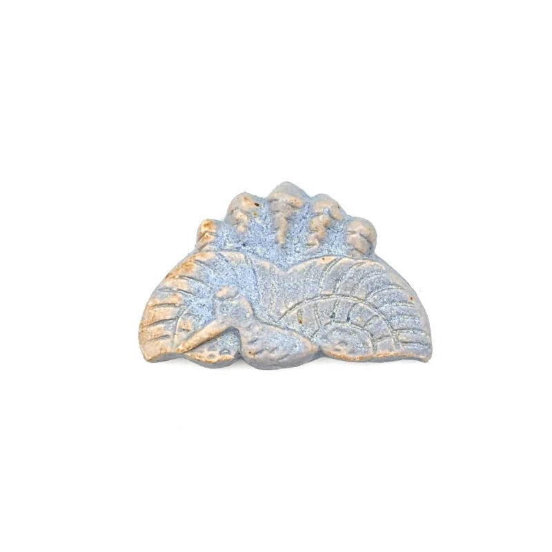 信楽焼　箸置　鶴(青)