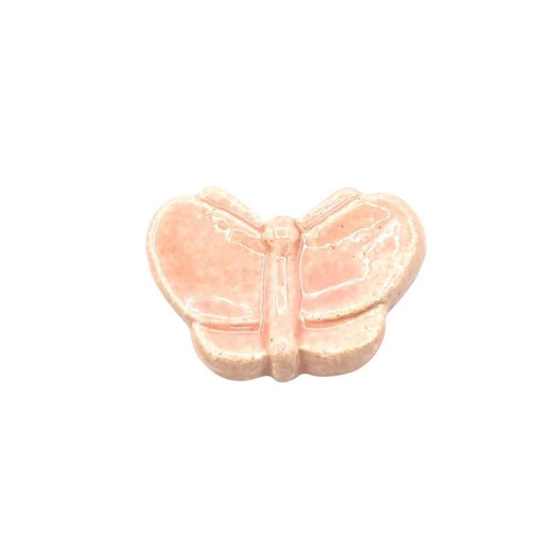 信楽焼　箸置　蝶(ピンク)