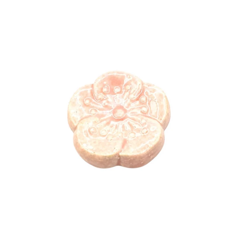信楽焼　箸置　梅(ピンク)