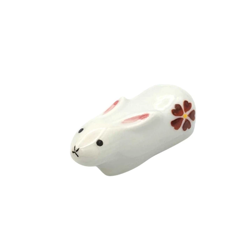 京焼　箸置　福うさぎ(花)