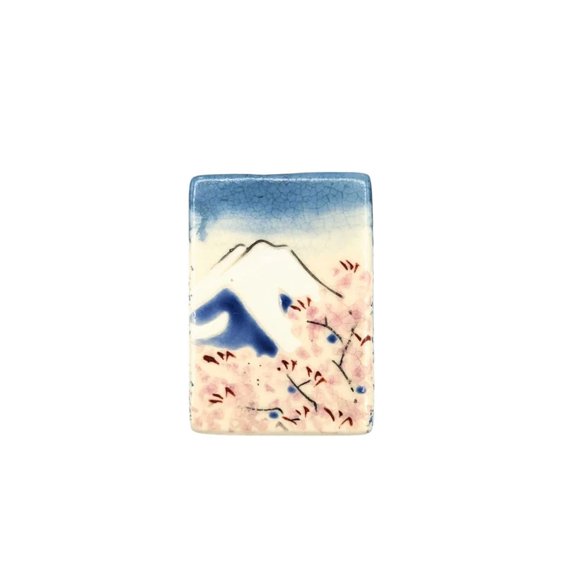 京焼　箸置　富士景色　春
