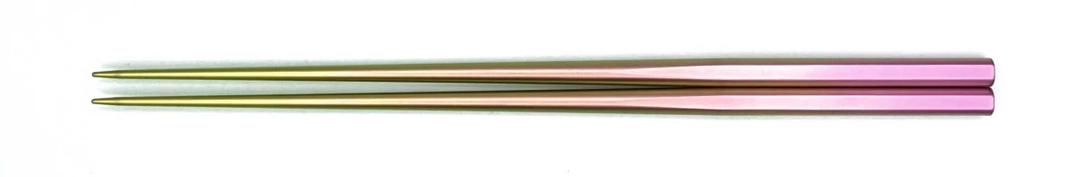 チタン箸　小判型　ピンク(中)