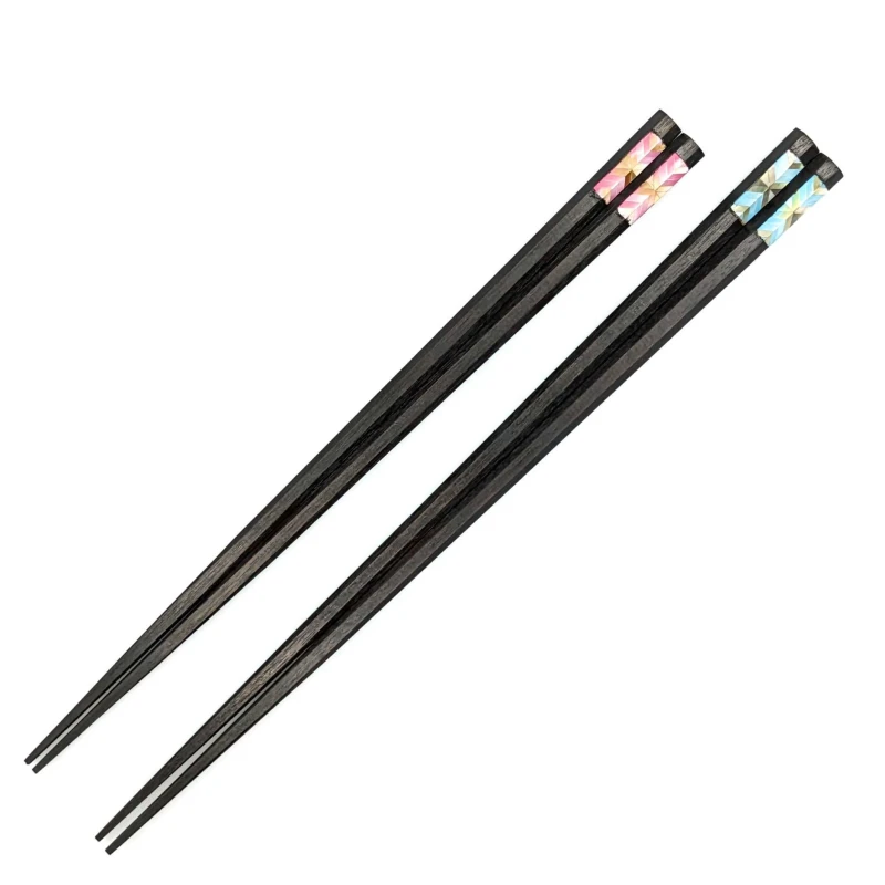 【送料無料】八角先角二面貝矢じり　夫婦箸セット【桐箱入】 3枚目
