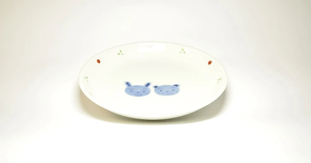 小夏オリジナル　うさぎ＆くま　楕円皿(小) 2枚目
