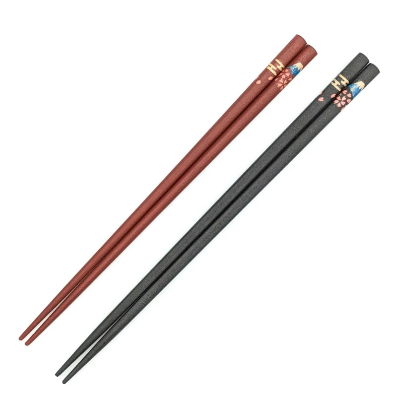 【送料無料】輪島塗乾漆蒔絵箸　富士山に桜　夫婦箸セット【桐箱入】 3枚目