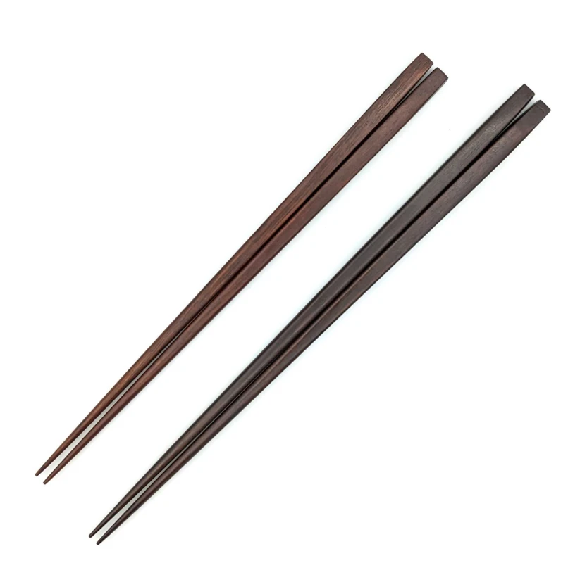 【送料無料】三味胴目止め　黒スリ(大) 茶スリ(中)夫婦箸セット【桐箱入】 3枚目