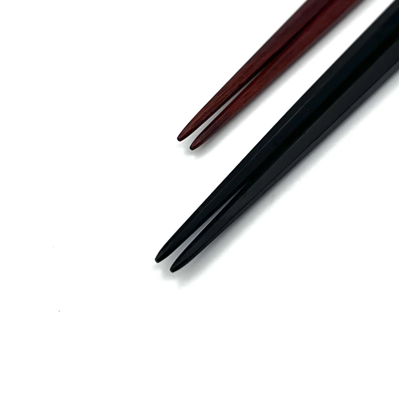 【送料無料】縞黒檀　サティーネ　六角　夫婦箸セット【桐箱入】 1枚目