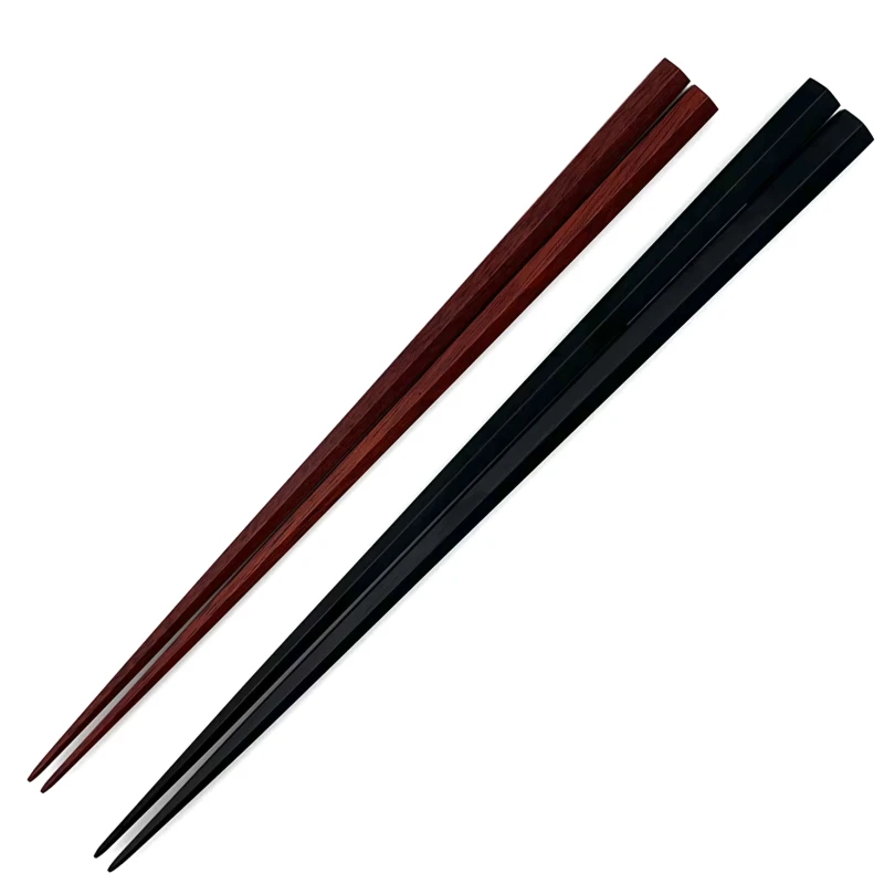 【送料無料】縞黒檀　サティーネ　六角　夫婦箸セット【桐箱入】 3枚目
