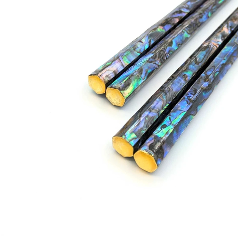 【送料無料】若狭塗箸　平貝六面一枚貼　夫婦箸セット【桐箱入】 2枚目