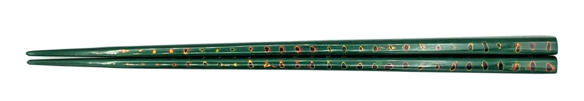 津軽塗箸　唐塗　緑(大)