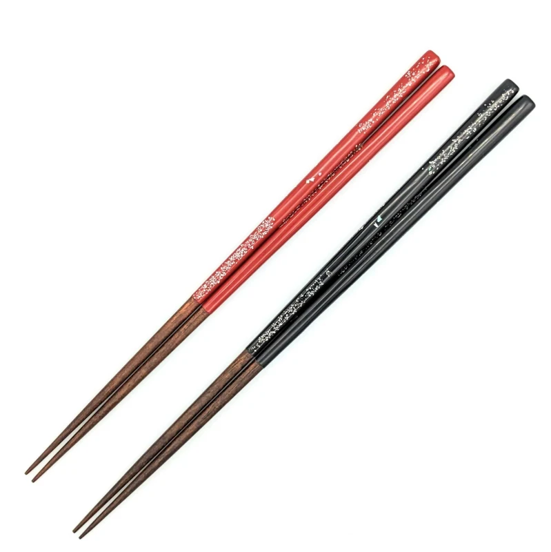 【送料無料】本塗り若狭箸　カジュアル　市松　一面抜き　夫婦箸セット【桐箱入】 3枚目