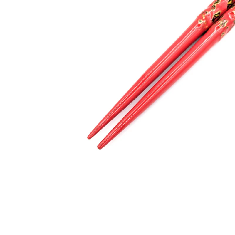 籃胎漆器箸　本金粉入り　赤 1枚目