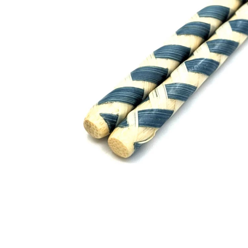 籃胎漆器箸 草木染め 藍 2枚目
