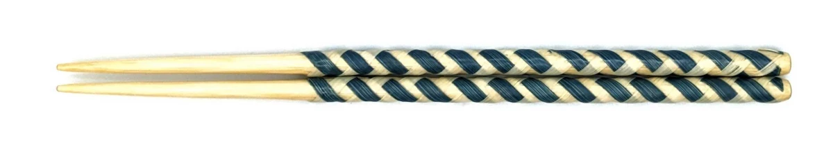 籃胎漆器箸 草木染め 藍