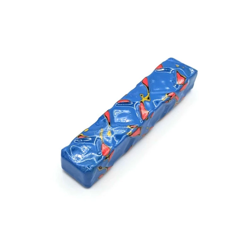 籃胎漆器　箸置　青