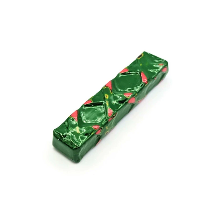 籃胎漆器　箸置　緑