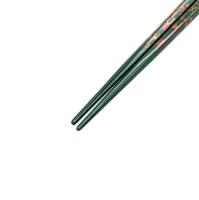 津軽塗箸　五角唐塗菜箸　緑 1枚目