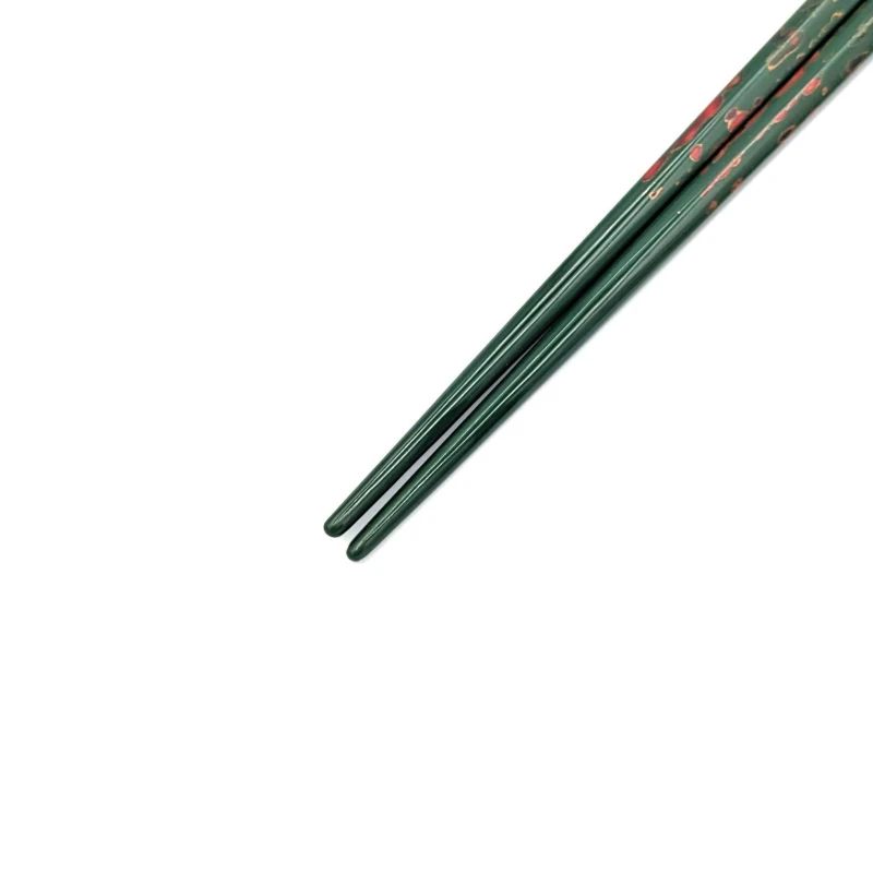 津軽塗箸　六角唐塗菜箸　緑 1枚目