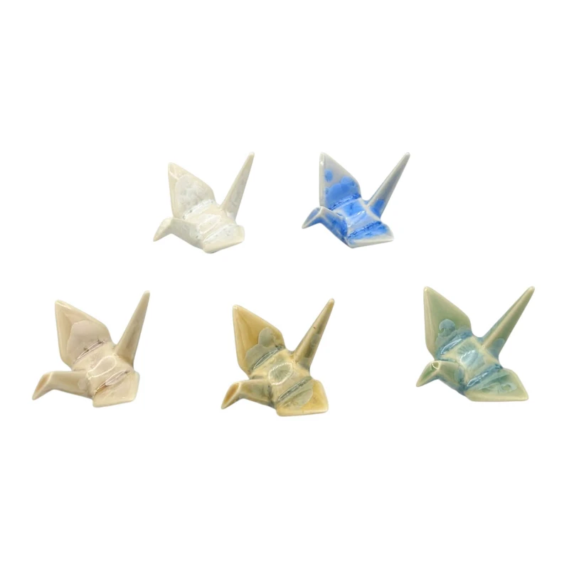 京焼 箸置 花結晶折鶴 5個セット