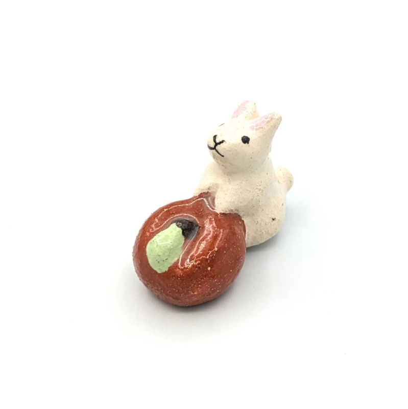 京焼 箸置 うさぎにリンゴ
