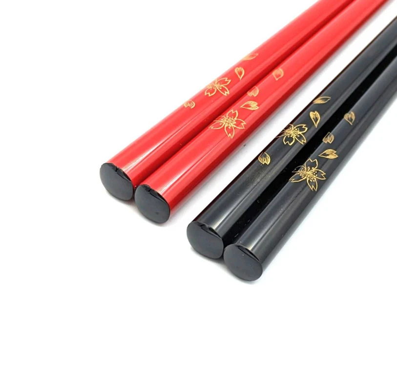 【送料無料】輪島塗　沈金箸　桜　夫婦箸セット【桐箱入】 2枚目