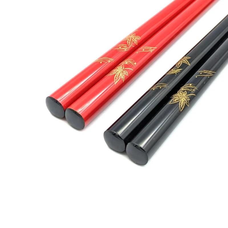 【送料無料】輪島塗　沈金箸　紅葉　夫婦箸セット【桐箱入】 2枚目