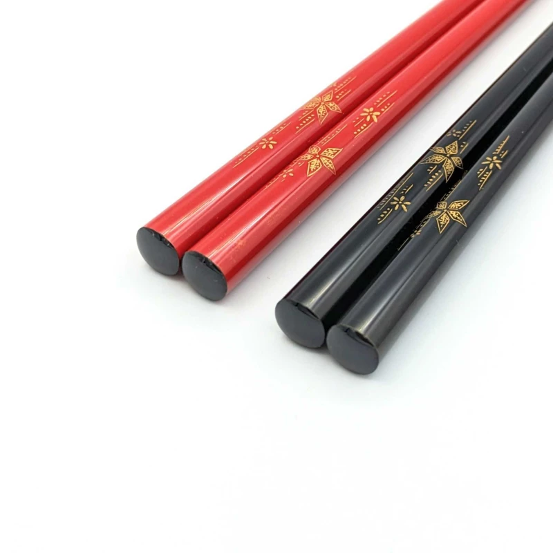 【送料無料】輪島塗　沈金箸　華　夫婦箸セット【桐箱入】 2枚目