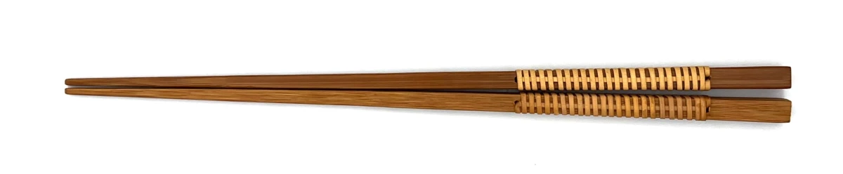 薩摩竹　煤竹藤巻角箸　22.5cm