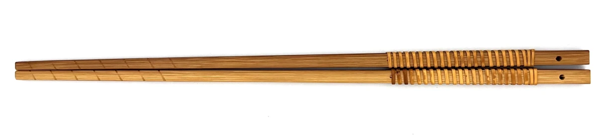薩摩竹　煤竹藤巻角取箸　27cm