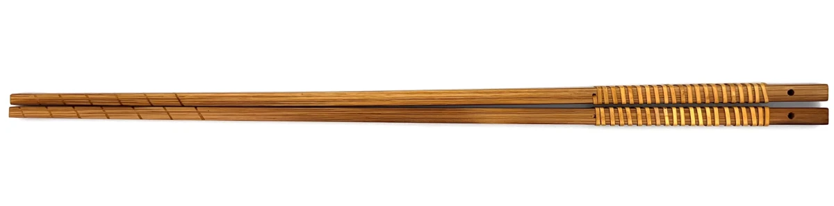 薩摩竹 煤竹藤巻角箸 33cm