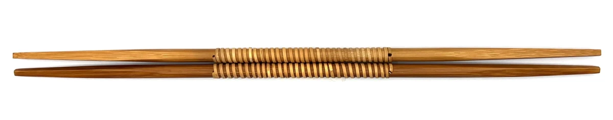 薩摩竹　煤竹藤巻両細箸　30cm