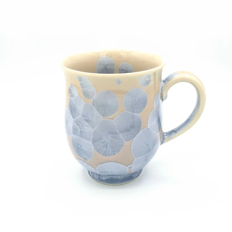 京焼　マグカップ　花結晶　銀花